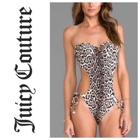 Juicy Couture Other - Juicy Couture bandeau monokini leopard print suit